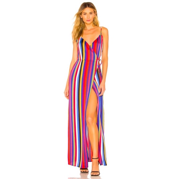 SUPERDOWN Revolve Ella Multicolor Stripe Maxi Dress XXS - Picture 2 of 10